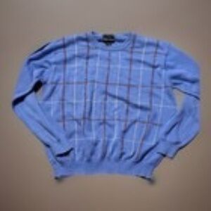 Bolle Golf Men’s Large Knit Blue Striped Casual Pullover Sweater